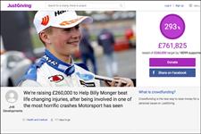 Digital round-up: JustGiving page for racing driver is its biggest-ever crowdfunding page