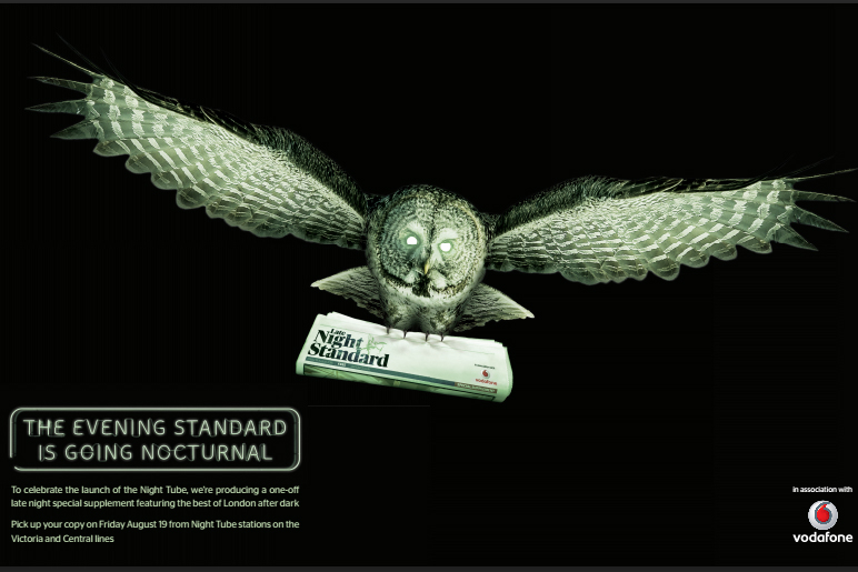Vodafone to sponsor Evening Standard's one-off night Tube edition