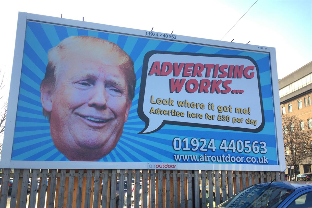 Trump billboard urges businesses to invest in outdoor advertising