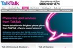 Talk Talk website: ad banned
