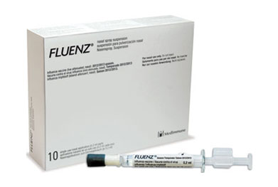Fluenz is given as a 0.2ml dose (0.1ml per nostril), with a second dose after at least 4 weeks in children not previously vaccinated against influenza