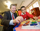 HM Chief Inspector Bill Maxwell at Pilgwenlly Primary School, Newport