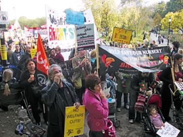 Bright Start's supporters led a protest march against cuts through Brighton