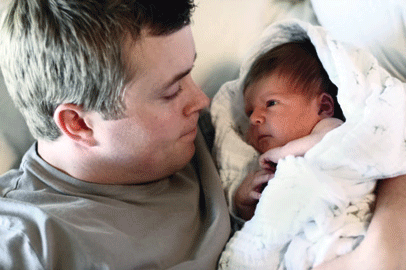 More fathers are looking after babies on their own