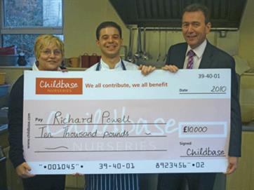 Jane Waterhouse and Mike Thompson with nursery head cook Richard Powell