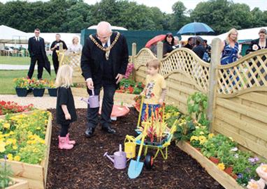 Lord Mayor of Manchester Mark Hackett officially opens the garden