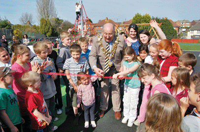 The Mayor of Poole opened one completed Playbuilder scheme in Newtown