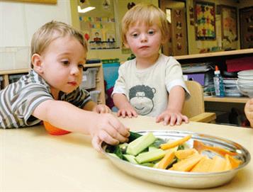 Healthy snacks at Eden Garden nursery, Chester-le-Street, Co Durham