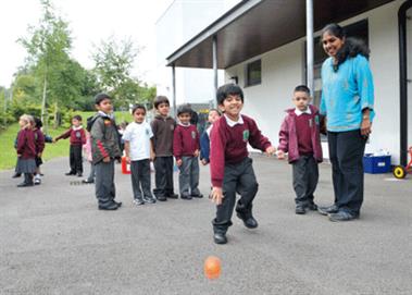 Pupils at play at Krishna Avanti school