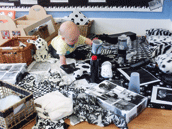 Busy Bees baby rooms are black and white