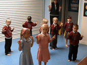 Finger exercises at Choppington First School, Northumberland