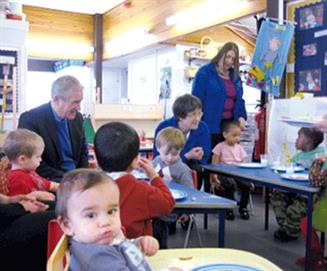Barry Sheerman visits a centre in his Huddersfield constituency