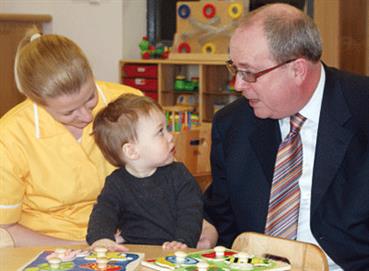 Glyndwr University Vice-Chancellor Michael Scott at the opening of the nursery