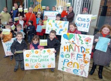 Pen Green has been saved from £1m in cuts and has launched a nationwide campaign to protect children's centres