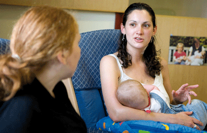 Mothers can learn about breastfeeding in a relaxed environment at the Baby Cafe