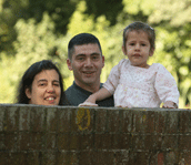 Helena with parents Anne and Peter Bodo