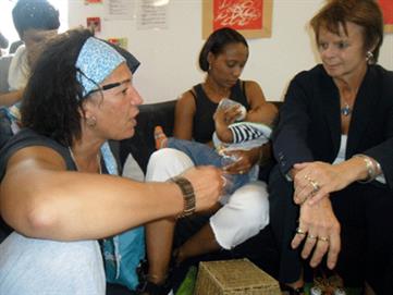 Health minister Anne Milton at Grove Children and Family Centre in Southwark in July, unveiling plans to recruit former health visitors back to the profession