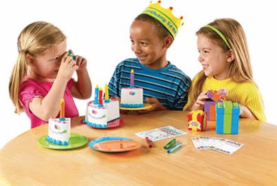 The Birthday Set allows children to play at celebrating.
