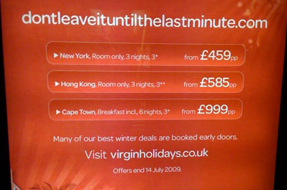 Lastminute.com...suing Virgin Holidays over poster campaign