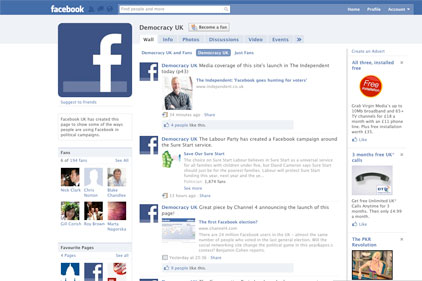Facebook election page: Democracy UK