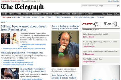 Preparing to implement a pay wall: The Telegraph