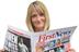 Nicky Cox reading her newspaper First News