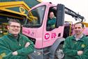 Travis Perkins sprayed delivery vehicles pink and gave staff pink clothing for breast cancer awareness
