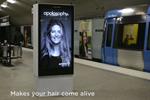 Swedish subway digital stunt sends woman's hair flying