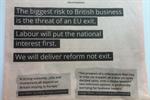 Labour takes full-page FT ad to slam Tory 'Brexit' plans