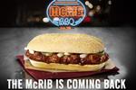 McRib will return to McDonald's for the New Year
