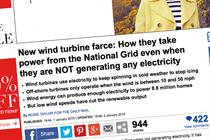 Decc hits out at Daily Mail over misleading wind article
