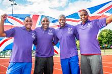 Jason Gardener, Darren Campbell, Marlon Devonish and Mark Lewis-Francis volunteer for Join In Summer Relay