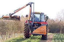 Tractor-mounted trimmers for hedgerows