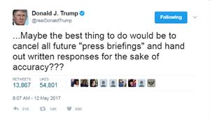 The end of the White House press briefing? Trump threatens on Twitter