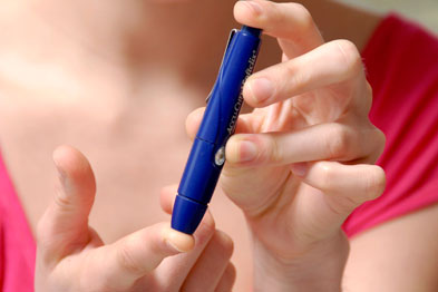 Glucose testing: gestational diabetes linked to mothers' weight gain (Photograph: SPL)