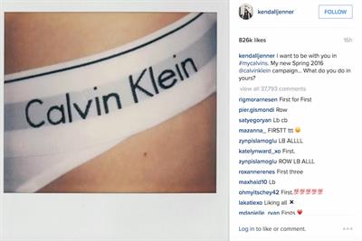 Kendall Jenner and Instagram refresh 'mycalvins' campaign