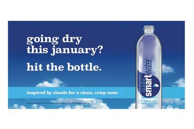 Coca-Cola's Glacéau Smartwater urges drinkers to 'hit the bottle' for Dry January