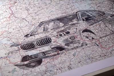 BMW uses intricate map illustrations to show off the BMW X1