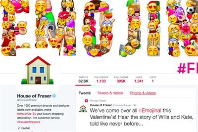 House of Fraser baffles Twitter with off-the-wall Valentine's Day #emojinal campaign