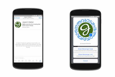 Facebook apes Snapchat by adding scannable codes to Messenger