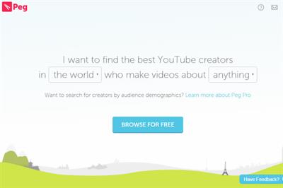 Peg.co launches, a matchmaking search engine for YouTube stars and brands