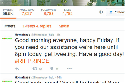 DIY chain Homebase deletes 'tasteless' Prince tweet