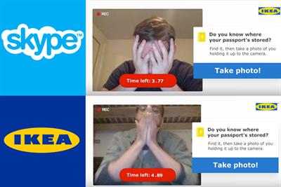 Ikea teams up with Skype for 30-second 'find your passport' challenge