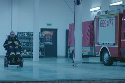 Polish public service ad imagines disabled firefighting crew