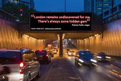 Message2London enlists celebs for digital billboard campaign