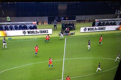 World of Tanks ads at Germany-England game raise eyebrows and smiles