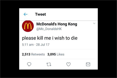 McSuicide? Twitter hoax affects McDonald's Hong Kong
