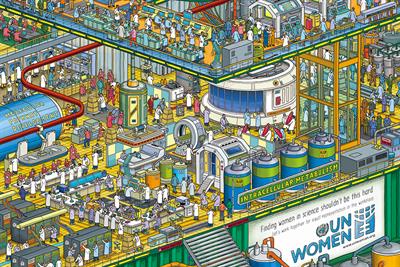 Can you find the women in these 'Where's Waldo'-style posters of Egyptian workplaces?
