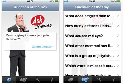 Ask Jeeves: search engine launches its first iPhone trivia app in the UK
