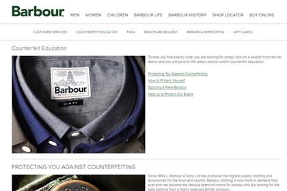 Barbour ups its counterfeit educaton content in battle against fakes
